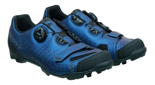 Imagem 6 de 6 de Sapatilha Scott Mtb Comp Boa Azul Metalica Oficial Nfe Boa