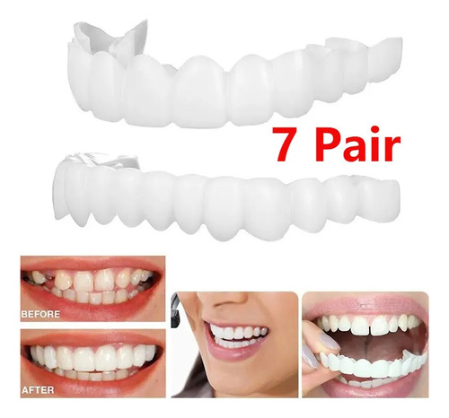 T 7 Par De Dentaduras Postizas Artificiales De Silicona