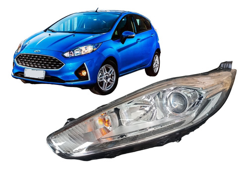 Farol Diant Le Orig New Fiesta 2017/19 Led C/ Acabam Cromado