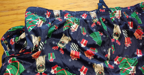 Pantalón Pijama Perrito Pug Navideño Hombre Talla Xxl (Usado)