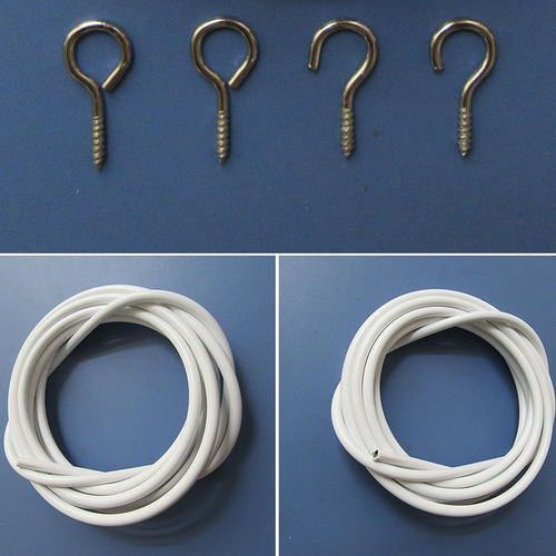 Cfopiryx Cable Colgante De Alambre De Cortina Blanca Con Gan