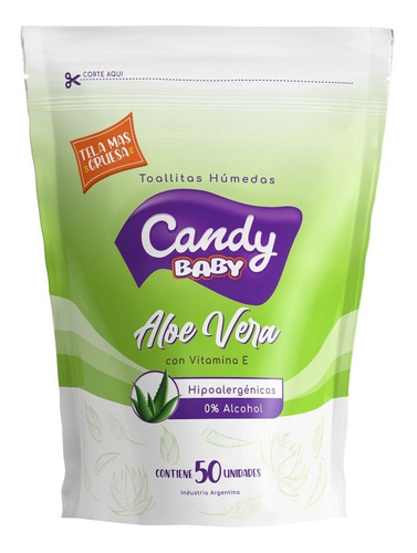 Toallitas Húmedas Para Bebe Hipoalergénicas Candy Baby X 50u
