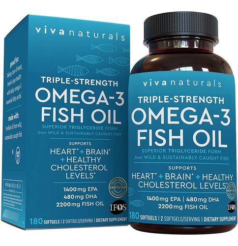 Viva Naturals Omega 3 Fish Oil - U - Unidad a $2661