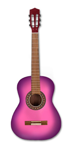 Guitarra criolla clásica Midiplus Clásica con funda para diestros rosa brillante