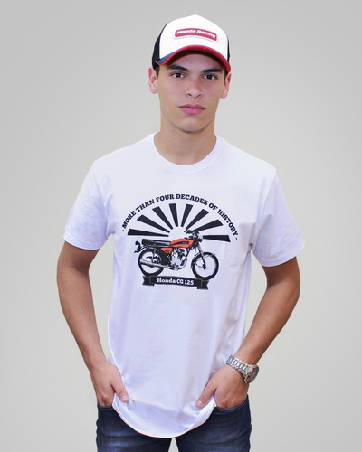 Imagem 1 de 6 de Camiseta Moto Honda Cg 125 - Coleção Asa Vintage - Produto Oficial