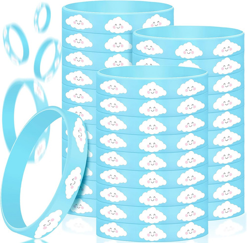 36 Piezas Pulsera De Silicona Con Nubes De Cielo Azul Para N