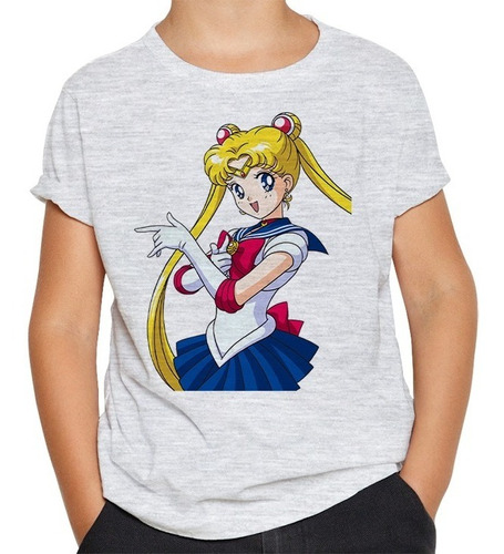 Remera De Niño Sailor Moon Gris