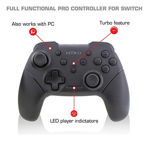 Nyko Wireless Core Controller: Ergonoma Y Turbo Para Switch