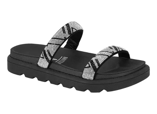 Rasteirinha Papete Que Esta Na Moda Feminino Vizzano Preta
