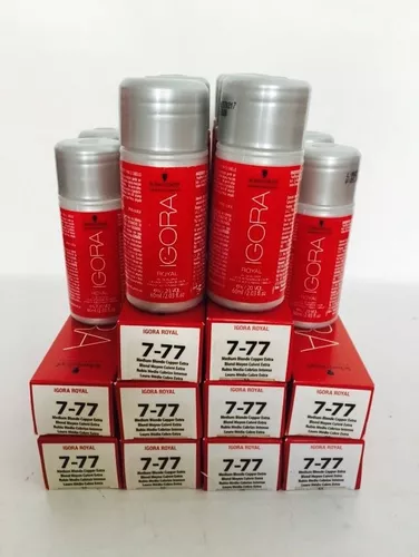 Coloração Igora Royal Schwarzkopf 7-77(10unid) 10 Ox 30 Vol