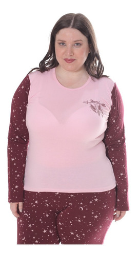 Imagen 7 de 9 de Pijama De Mujer Invierno Talle Grande Art 580