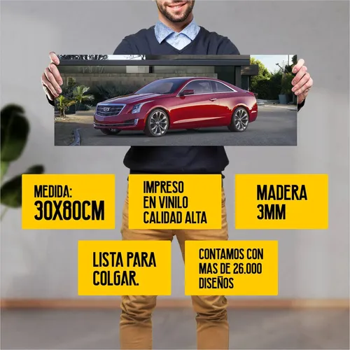 Cuadro 30x80cm Auto 2015 Cadillac Ats Coupe 1024 32
