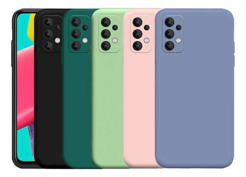Funda 5 Colores Líquida Silicona Tpu Para Galaxy A13/m13 5g Negro+verde+verde Claro+rosa+gris Samsung Galaxy A04s/a13 5g/m13 5g/a04 4g