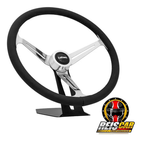 Imagem 1 de 4 de Volante Clássico Lotse Boxer Em Couro Natural Preto Inox