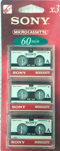 Microcassette Sony Mc-60 Min Pac/ 3 Unidades Virgens
