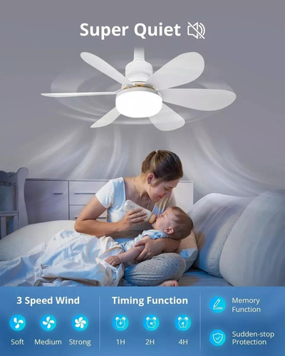 Ventiladores De Techo De 42 Cm Con Lámpara Y Control 2 Pzs.