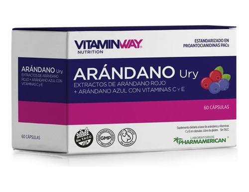 Pack X 3 Arandano Ury  Vitamin Way X 60 Capsulas