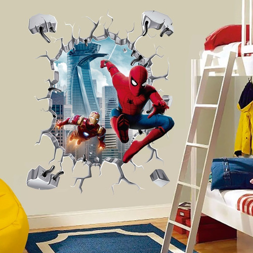 Vinilo Decorativo 3d, Avengers  Spiderman 41, Sticker 115x90
