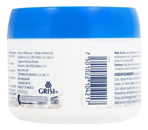 Crema Aclarante Concha Nacar Grisi 110g Neutra