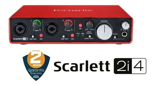Interface De Áudio Focusrite Scarlett 2i4 Geração 2