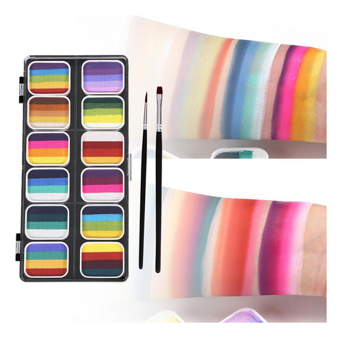 Face Body Paint Kit 12 Pinturas A Base De Agua Para Fiestas