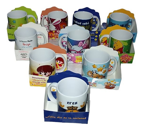10 Tazas San Valentin Con Cajita