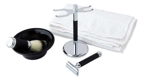 Set Completo De Afeitado Pearl Shaving Srbb T121 Negro