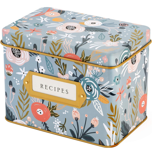 Jot & Mark Caja Decorativa De Lata De Recetas Para Tarjetas