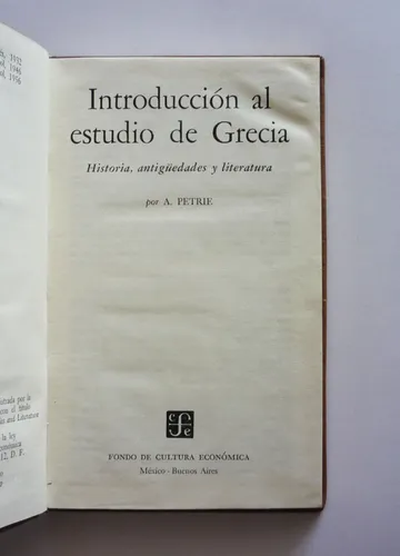 Alexander Petrie - Introduccion Al Estudio De Grecia (Usado)