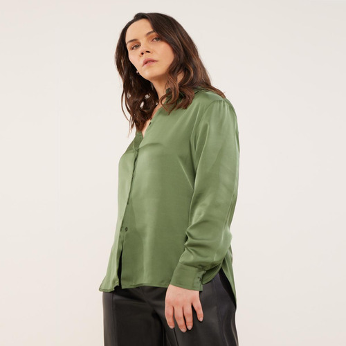 Camisa Mujer Patprimo M/l Verde Poliéster 30010572-60472