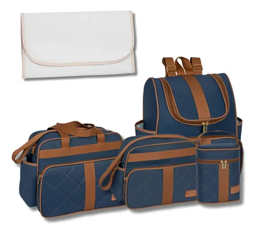 Kit Bolsa Maternidade 5 Peças com Mochila e Necessaire Térmica