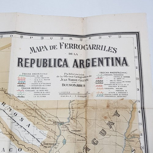 Antiguo Mapa Ferrocarril Argentimo 1922 Weber Mag 62099 (Usado)