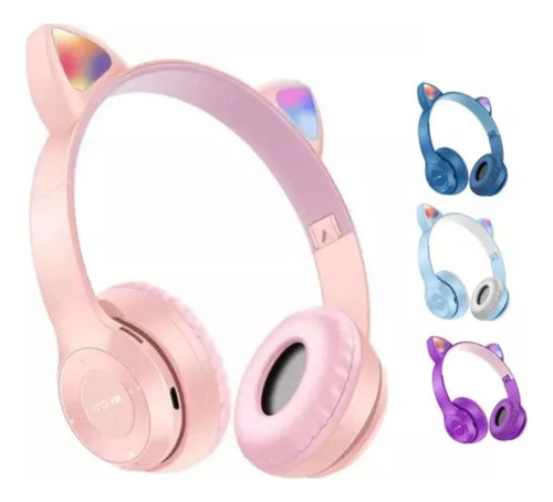 Auriculares Inalámbricos Luz Le Cat Bluetooth Orejas D Gato 