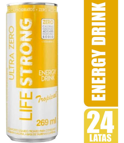 Energético Life Strong Energy Drink 24 Unidades Tropical