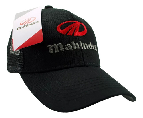 Gorra Mahindra Negro C/ Malla Negra Ajustable