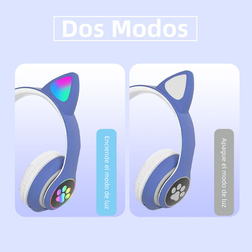 Auriculares Gamer Inalámbricos Cat Gaming Stn-28 Azul Con