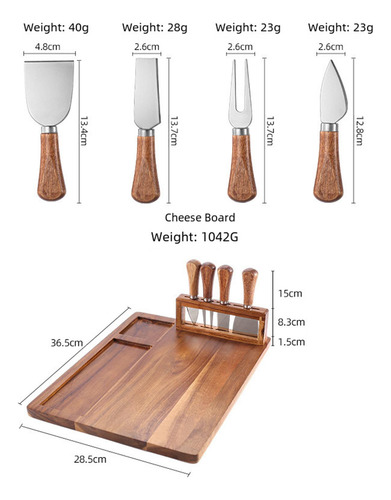 Tablero De Quesos De Bambú Y Cuchillos Play Platter Board