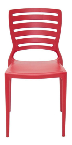 Cadeira de jantar Tramontina Sofia respaldo horizontal, estrutura de cor  vermelho, 1 unidade