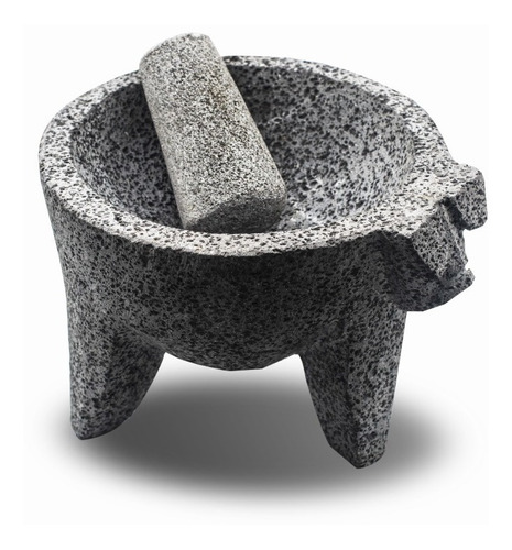 Molcajete De Piedra Volcánica 7 Con Mortero Pre-curado