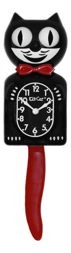 Reloj De Pared Kit Cat Klock, Analógico, Negro Y Rojo