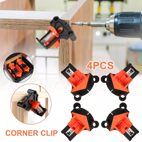 Kit 4 Grampos De Canto Sargento Angular Marceneiro 90º Graus