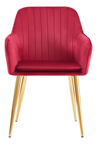 Silla De Comedor Dapri D-047 Color Fiusha Lisa Rojo Rojo