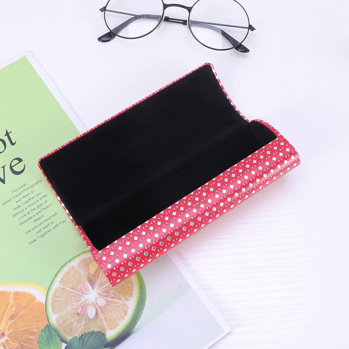 Funda Para Gafas Con Diseño De Rombos Rojos Y Azules, 2 Unid