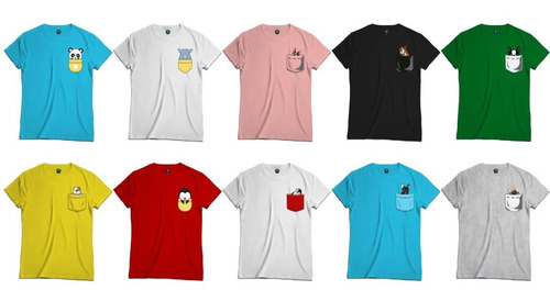 Camiseta T - Shirt Cuello Redondo Dibujos Animado Caricatura