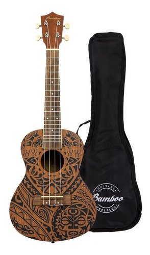 Ukulele Concierto Bamboo U-23-tribal Con Funda Msi