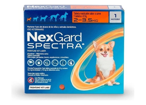 Nexgard Spectra 2-3,5 Kg Internos Y Externos Pastilla