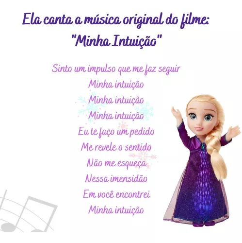 Boneca Frozen 2 Princesa Elsa Canta Vestido Acende Vinil Nfe