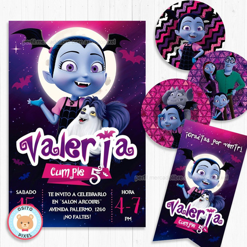 Kit Imprimible Vampirina Candy Invitación Decoración