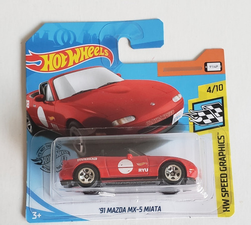 Hot Wheels '91 Mazda MX-5 Miata HD Speed Graphics para color rojo