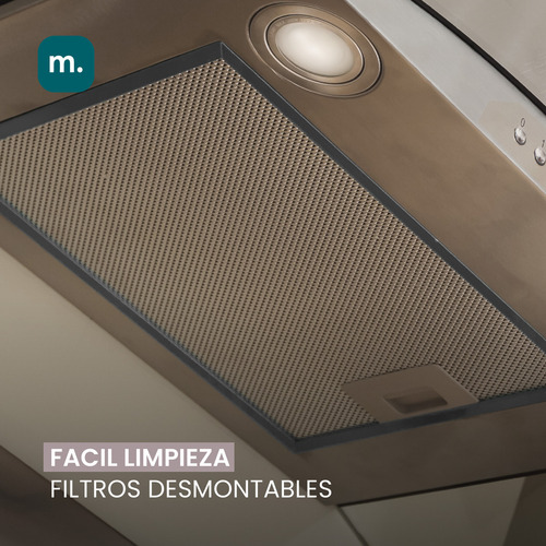 Campana Extractor Purificador de Cocina Premium Vidrio y Acero Inoxidable 60cm Maverick